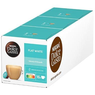 ☕ 3 x 16er Pack Nescafe Dolce Gusto Flat White Kaffeekapseln ab 14€ (statt 18€)