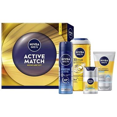 🧴 Nivea Men Active Match Geschenkset, 4-tlg. für 14,12€ (statt 21€)