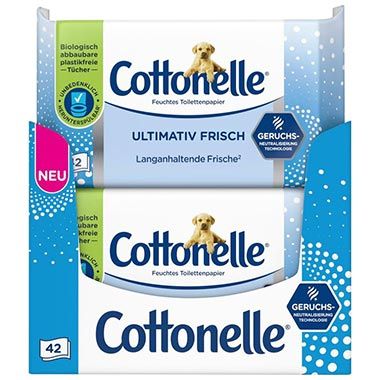 🧻 12 x 42er Pack Cottonelle Ultimativ Frisch Feuchtes Toilettenpapier ab 16,73€ (statt 24€)