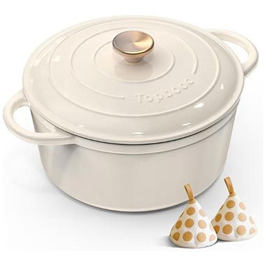 🍲 Topbooc Dutch Oven Topf mit Deckel, 26cm für 39,98€ (statt 84€)
