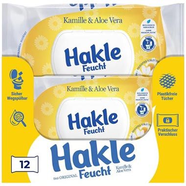 🧻 12 x 42er Pack Hakle Feucht Kamille & Aloe Vera Toilettenpapier ab 11,77€ (statt 20€)