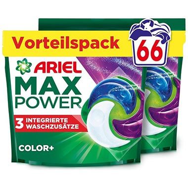 🫧 66er Pack Ariel Max Power Pods Flüssigwaschmittelkapseln für 24,99€ (statt 33€)