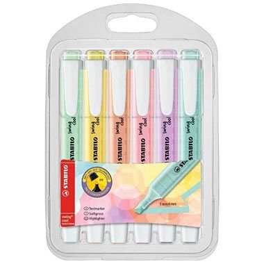 ✍🏻 6er Pack Stabilo Swing Cool Pastell Textmarker für 5,68€ (statt 9€)