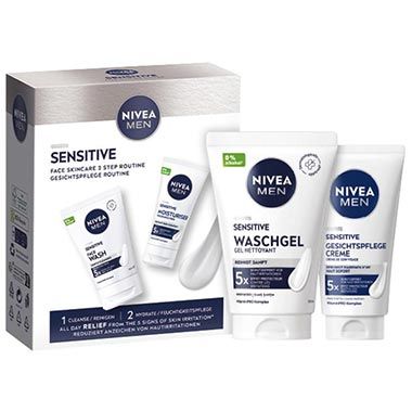 🧴 2x NIVEA MEN Sensitive Waschgel + Gesichtspflege Set für 15,80€ (statt 24€)