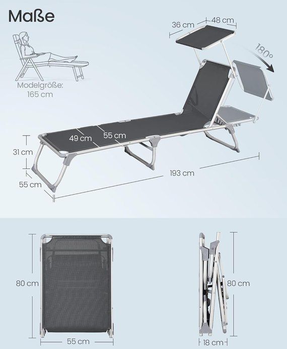 🌞 SONGMICS Sonnenliege mit Dach aus Aluminium für 41,99€ (statt 56€) 🌞 SONGMICS Sonnenliege mit Dach aus Aluminium für 41,99€ (statt 56€)