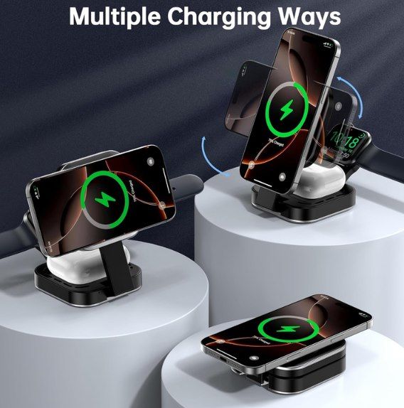 🧲 CYFIBYNO 3in1 induktive Ladestation inkl. Netzteil für 13,76€ (statt 18€)