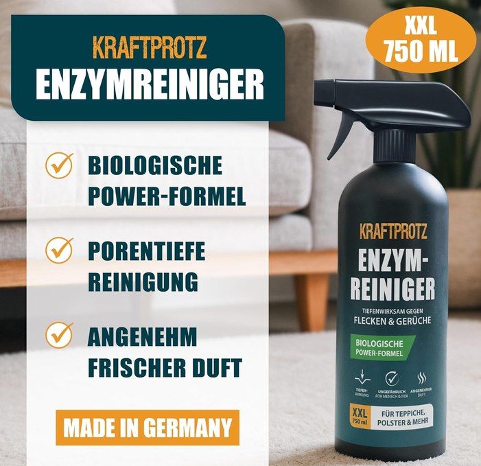 💪 Kraftprotz Enzymreiniger – biologischer Geruchs- & Fleckenentferner ab 7,58€ (statt 10€) 💪 Kraftprotz Enzymreiniger – biologischer Geruchs & Fleckenentferner ab 7,58€ (statt 10€)
