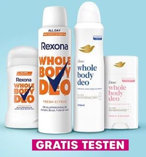 🚶Rossmann: Dove oder Rexona Whole Body Deo gratis ausprobieren – ab 27.07.