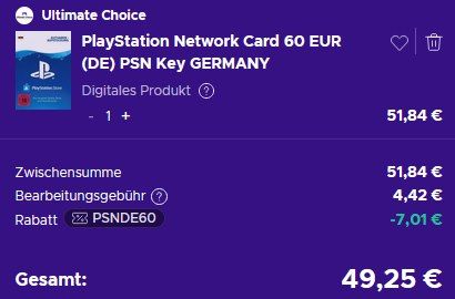 🎮🔥 60€ Sony Playstation Guthaben (PSN) Karte für 49,25€