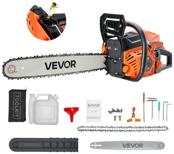 🪚 Vevor 58cc Benzin Kettensäge mit 2,7PS & 508mm für 76,92€ (statt 93€)