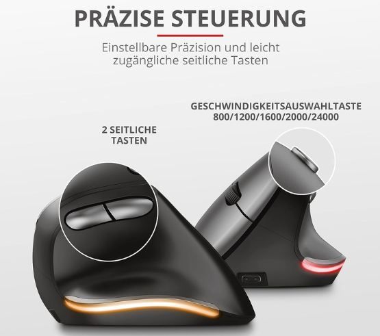 🖱️ Trust Bayo Wireless Ergonomische Maus mit 2.400 DPI für 17€ (statt 43€)