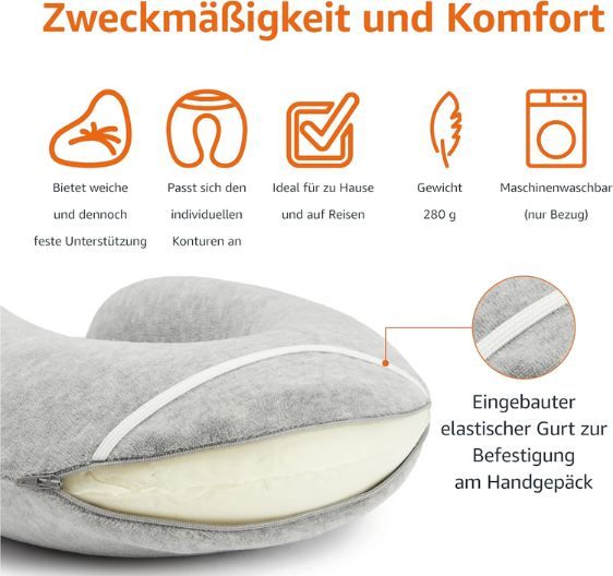 🧣 Amazon Basics Nackenkissen mit Memoryschaumstoff für 6,93€ (statt 12€)
