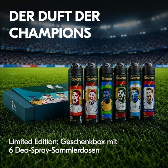 👃🏻 6er Pack Rexona FIFA World Cup 2026 Superstar Deos ab 14,81€ (statt 26€) 👃🏻 6er Pack Rexona FIFA World Cup 2026 Superstar Deos ab 14,81€ (statt 26€)