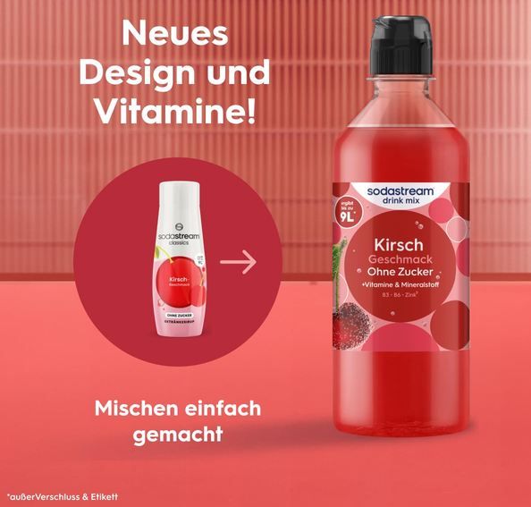 🍒 4er Pack Sodastream drink mix Kirsche ohne Zucker ab 16€ (statt 22€)