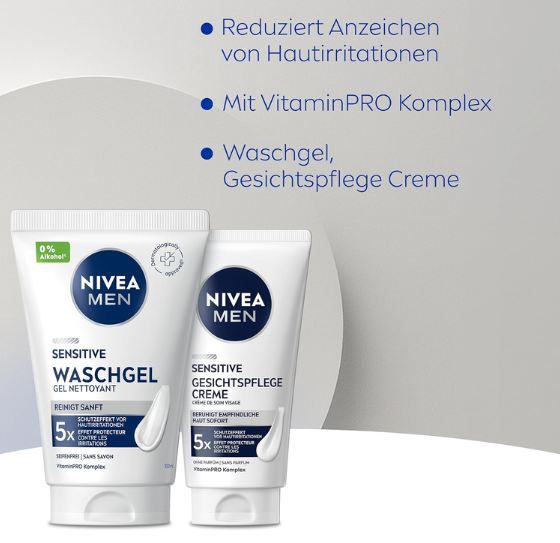 🧴 2x NIVEA MEN Sensitive Waschgel + Gesichtspflege Set für 15,80€ (statt 24€)
