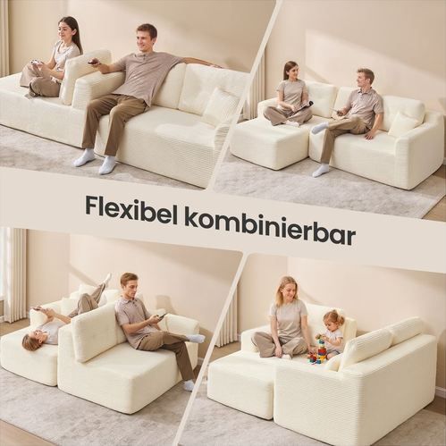 💺 Vasagle Modulares Ecksofa mit Chaiselongue, 244cm für 248,99€ (statt 330€)