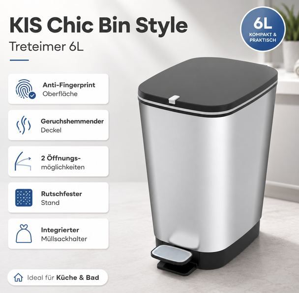 🗑️ KIS by Curver Treteimer mit Pedale & 6L für 14,99€ (statt 22€) 🗑️ KIS by Curver Treteimer mit Pedale & 6L für 14,99€ (statt 22€)