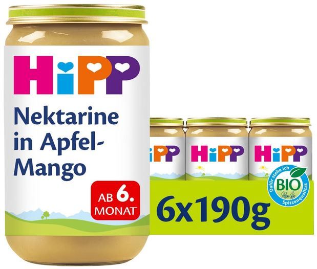 😋 6er Pack HiPP Bio Nektarine in Apfel-Mango Babygläschen ab 5,96€ (statt 9€) 😋 6er Pack HiPP Bio Nektarine in Apfel Mango Babygläschen ab 5,96€ (statt 9€)