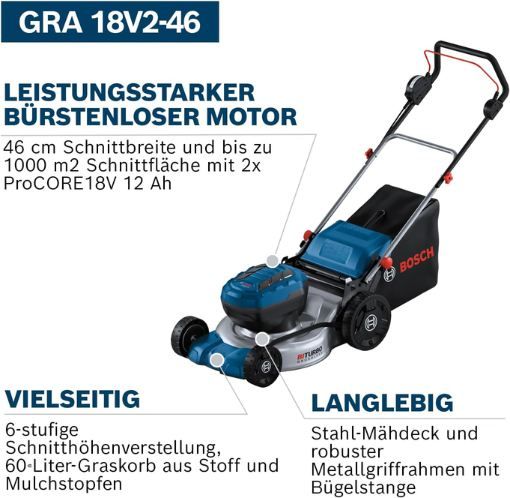 🌱 Bosch Professional GRA 18V2-46 Akku-Rasenmäher, 46cm für 329,99€ (statt 369€) 🌱 Bosch Professional GRA 18V2 46 Akku Rasenmäher, 46cm für 329,99€ (statt 369€)