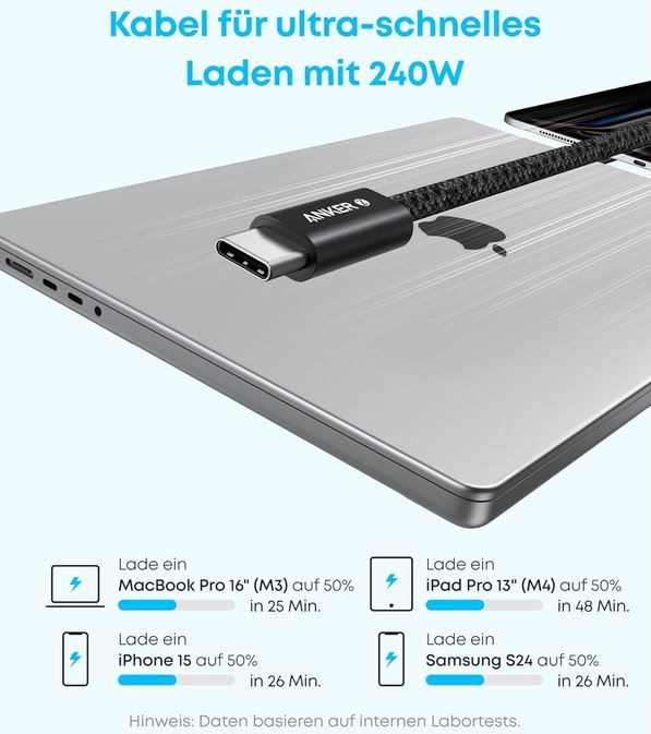 🔌 2er Pack Anker USB-C Kabel, 1,8m, 240W für 10,98€ (statt 17€) 🔌 2er Pack Anker USB C Kabel, 1,8m, 240W für 10,98€ (statt 17€)