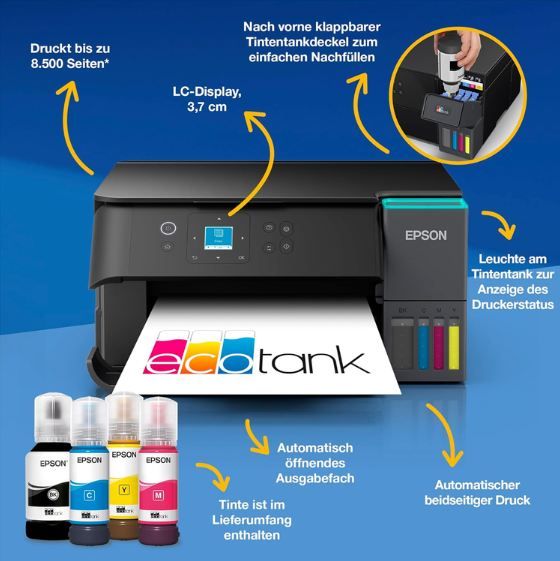 🖨️ Epson EcoTank ET 2955 Tintentankdrucker für 249,99€ (statt 334€) + 40€ Cashback