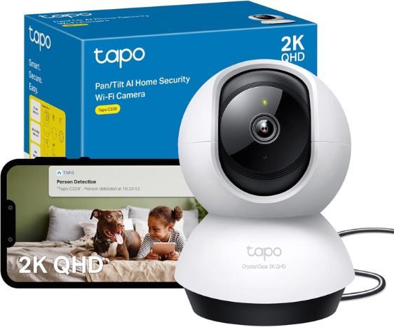 📹 Tapo TP-Link C220 2K 4MP 360°-WLAN-Überwachungskamera für 24,76€ (statt 32€) 📹 Tapo TP Link C220 2K 4MP 360° WLAN Überwachungskamera für 24,76€ (statt 32€)