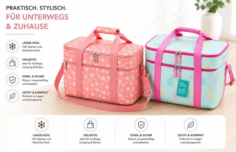 🧺 Iso Kühltasche in 2 Designs mit 24L für je 7,99€ (statt 15€)