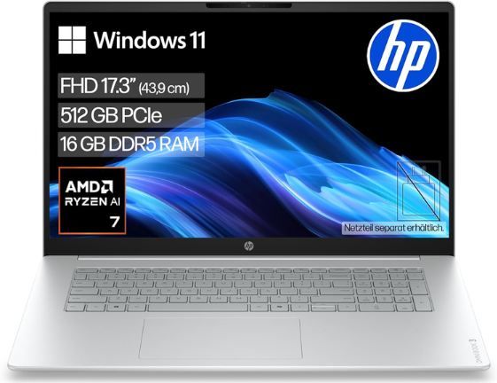 💻 HP OmniBook 3 17,2 💻 HP OmniBook 3 17,2 FHD Laptop mit Ryzen AI 7 für 709€ (statt 1.199€)