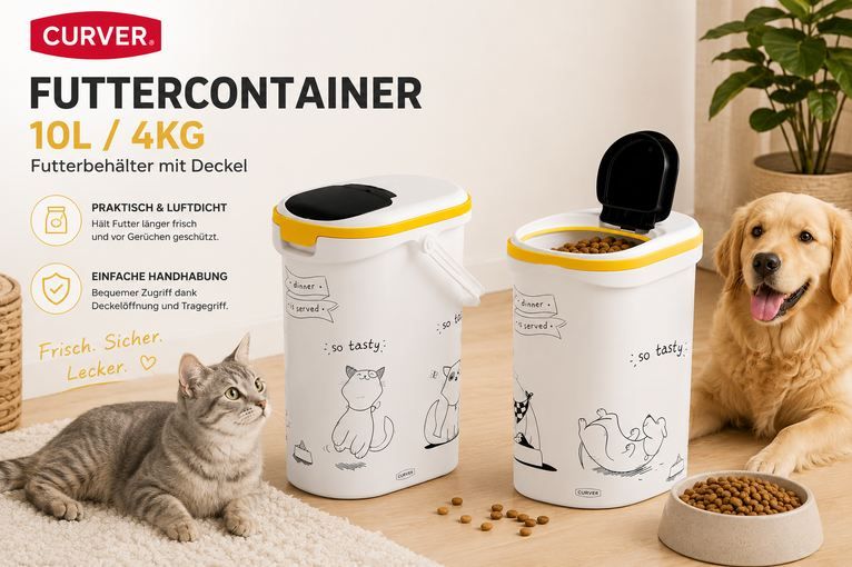 🐈 Curver Futtercontainer für Hunde & Katzen, 10L/4KG für 14,99€ (statt 25€)