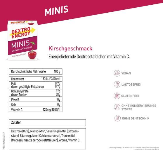 🧠 12er Pack Dextro Energy Minis Kirsche + Vitamin C ab 9,97€ (statt 14€)