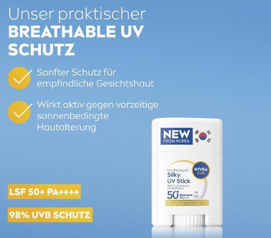 🌞 3x Nivea Sun UV Stick LSF 50+ ab 21,46€ (statt 36€) 🌞 3x Nivea Sun UV Stick LSF 50+ ab 21,46€ (statt 36€)
