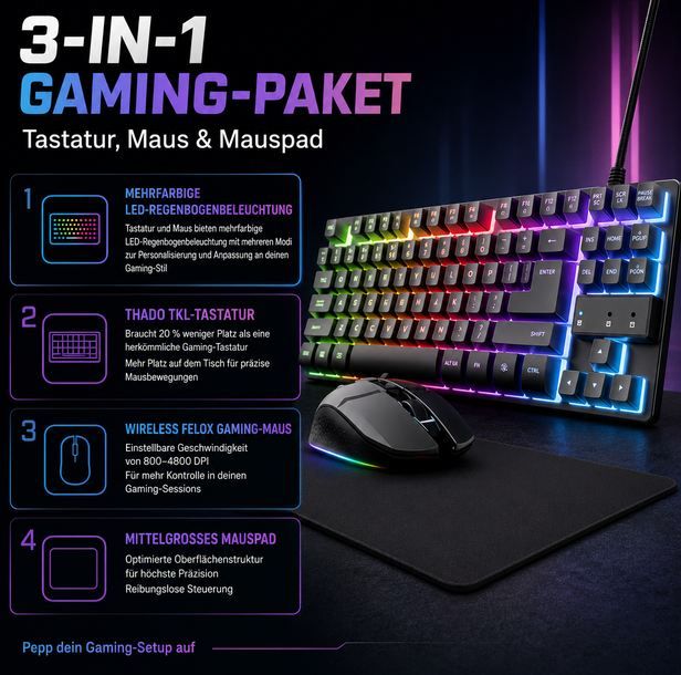⌨️ Trust GXT 794 Gaming Bundle mit Tastatur, Maus & Pad für 14,99€ (statt 36€) ⌨️ Trust GXT 794 Gaming Bundle mit Tastatur, Maus & Pad für 14,99€ (statt 36€)