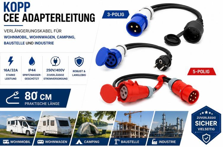 đ Kopp CEE-Adapterkabel in 3 Varianten fĂŒr je 8,99⏠(statt 19âŹ) đ Kopp CEE Adapterkabel in 3 Varianten fĂŒr je 8,99⏠(statt 19âŹ)