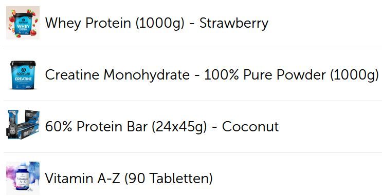 💪🏻 Bodylab Nutritional Essentials Bundle mit Whey, Kreatin, Vitamine & Riegel für 74,88€ (statt 119€)