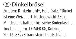 🍞 4 x Leimer Dinkelbrösel, je 350g ab 3,92€ (statt 6€) 🍞 4 x Leimer Dinkelbrösel, je 350g ab 3,92€ (statt 6€)