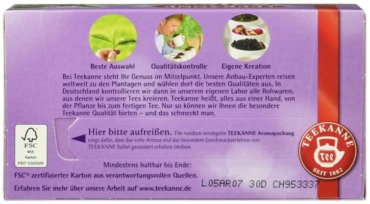 🍵 4 x 20er Pack Teekanne Salbei Teebeutel ab 4,96€ (statt 9€)