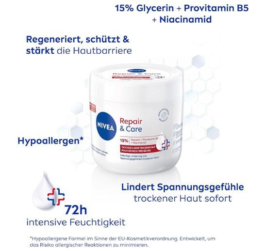 đ§Ž 3x NIVEA Repair & Care Creme Provitamin B5 & Glycerin, 400ml ab 10,57⏠(statt 24âŹ) đ§Ž 3x NIVEA Repair & Care Creme Provitamin B5 & Glycerin, 400ml ab 10,57⏠(statt 24âŹ)