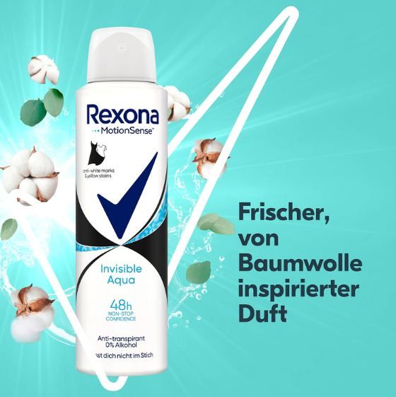 🥵 6x Rexona Women Invisible Aqua Deospray, 150ml ab 11,69€ (statt 20€)