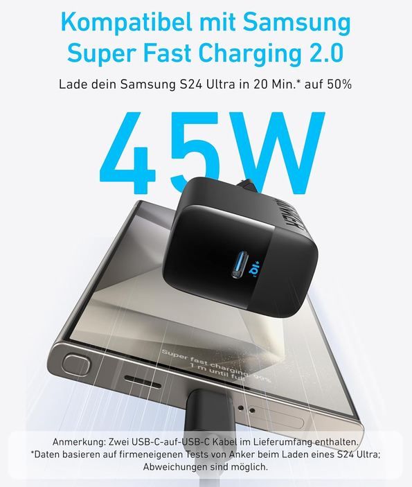 đ 2er Pack Anker 45W USB C LadegerĂ€t inkl. 2x Kabel fĂŒr 25,98⏠(statt 35âŹ) đ 2er Pack Anker 45W USB C LadegerĂ€t inkl. 2x Kabel fĂŒr 25,98⏠(statt 35âŹ)