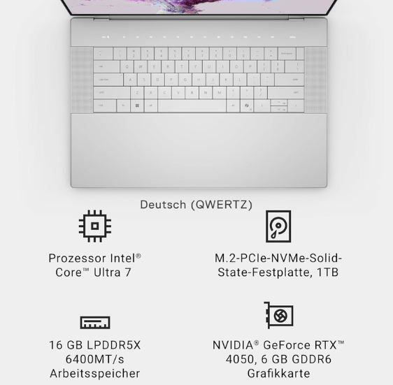 💻 Dell XPS 16 9640 mit 16,3 💻 Dell XPS 16 9640 mit 16,3 FHD+ Display + Intel Ultra 7 & RTX 4050 für 1.279€ (statt 1.699€)