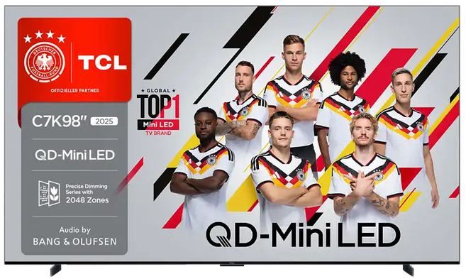 Fast 600€ Rabatt! 🔥 TCL 98C7K 98 4K HDR QD Mini LED Google TV ab 1.551€ (statt 2.149€)
