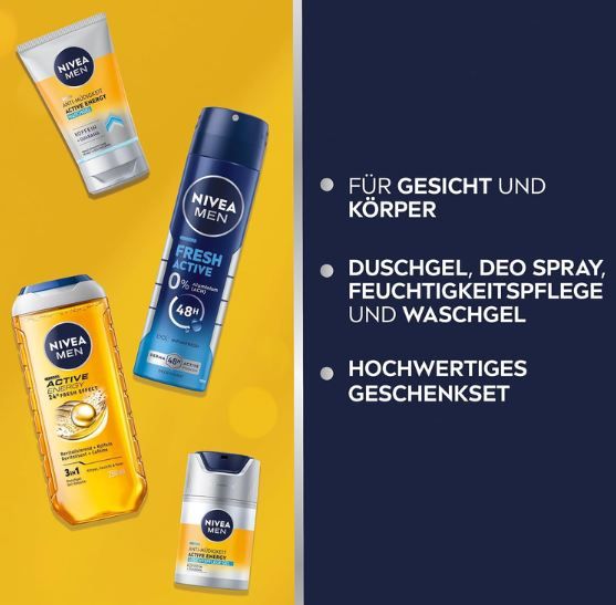 🧴 Nivea Men Active Match Geschenkset, 4-tlg. für 14,12€ (statt 21€) 🧴 Nivea Men Active Match Geschenkset, 4 tlg. für 14,12€ (statt 21€)