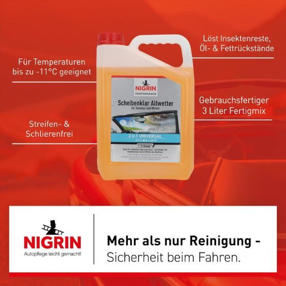🍑 3 Liter Nigrin Performance Scheibenklar Allwetter, Pfirsich ab 7€ (statt 12€) 🍑 3 Liter Nigrin Performance Scheibenklar Allwetter, Pfirsich ab 7€ (statt 12€)