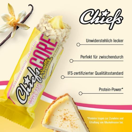 🍰 12er Pack Chiefs Creamy Core Bar Vanilla Cheesecake ab 20,65€ (statt 27€) 🍰 12er Pack Chiefs Creamy Core Bar Vanilla Cheesecake ab 20,65€ (statt 27€)