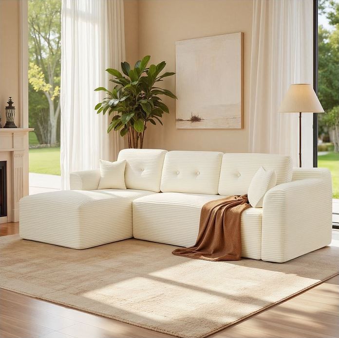 💺 Vasagle Modulares Ecksofa mit Chaiselongue, 244cm für 248,99€ (statt 330€)