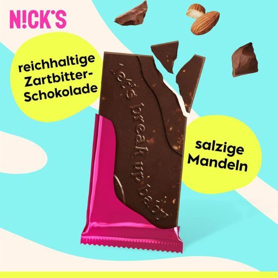 🍫 3er Pack N!CK'S Zartbitter Schokolade mit Mandel & Meersalz ab 6,33€ (statt 10€) 🍫 3er Pack N!CKS Zartbitter Schokolade mit Mandel & Meersalz ab 6,33€ (statt 10€)