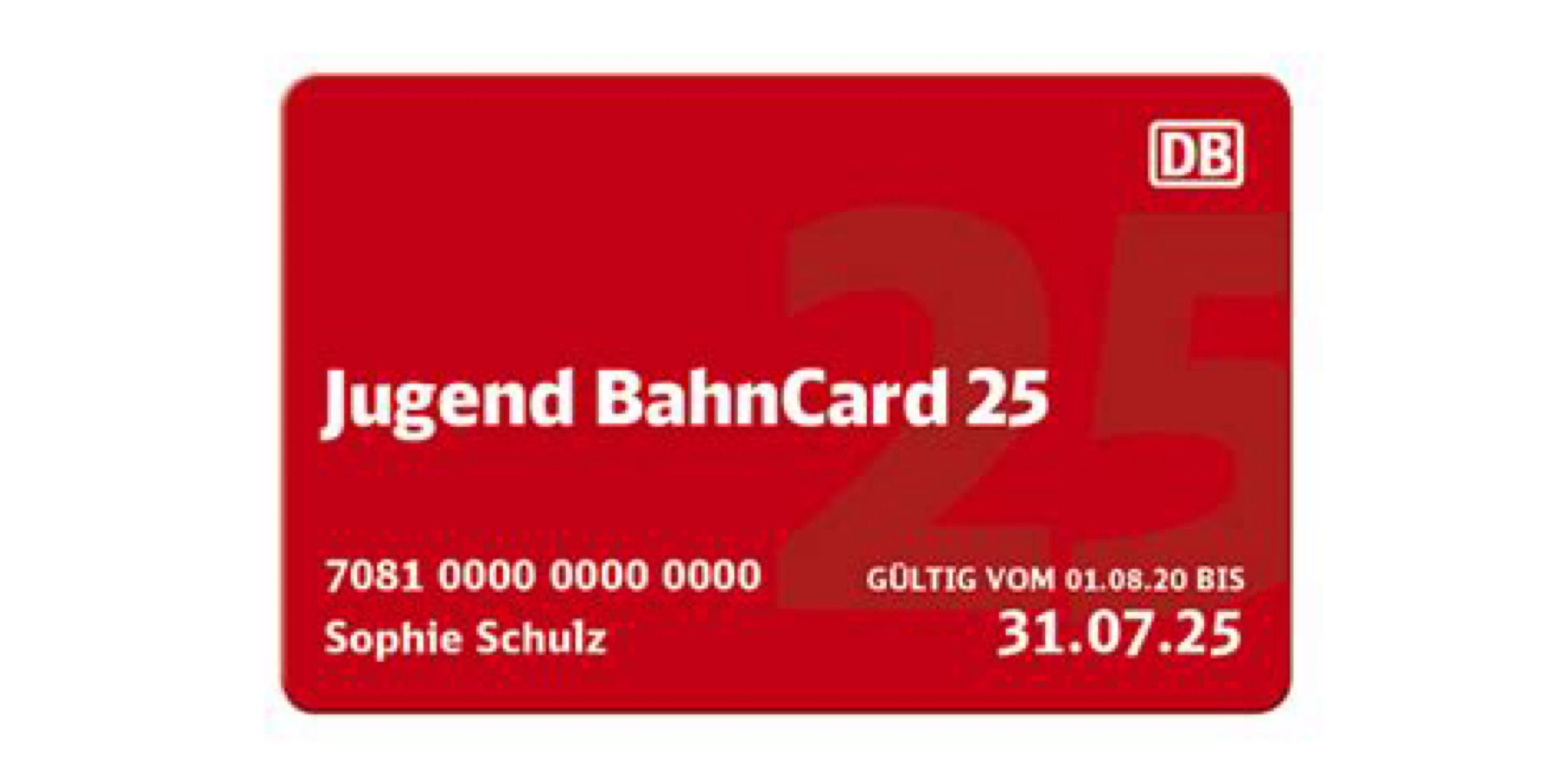 jugend Bahncard 25 (1. und 2.Klasse) gratis