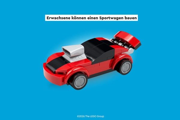Gratis für Erwachsene: LEGO Sportwagen in LEGO Stores am 22.07. bauen