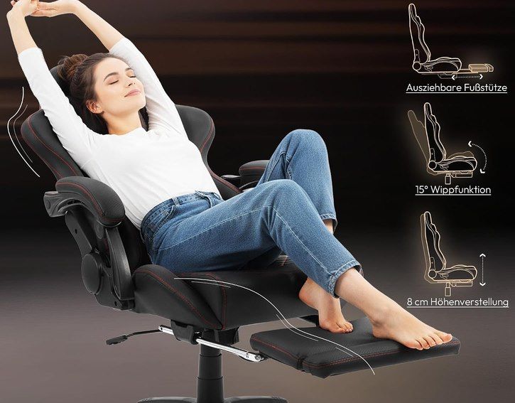 💺 Dowinx ergonomischer Gamingstuhl mit Fußstütze & Massagekissen für 167,49€ (statt 220€)