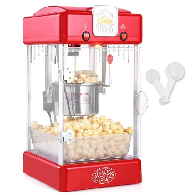 🍿 VEVOR 300W Popcornmaschine mit 75ml Kessel & 4L Volumen für 44,99€ (statt 61€)